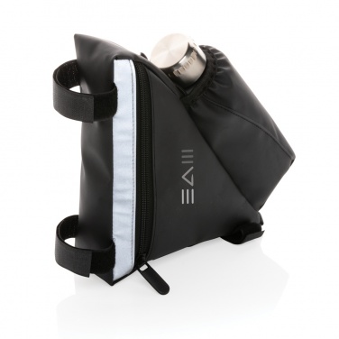 Logotrade logo dāvanas foto: PU augstas redzamības velosipēda rāmja soma ar pudeļu turētāju